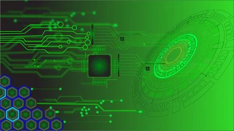 Green animated HUD  element with alpha .digital laboratory with laser green.. Illustrazione stock