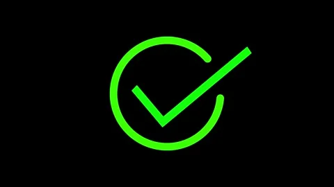 Green animation. Yes tick. Correct check mark symbol. Stock Footage 336977917