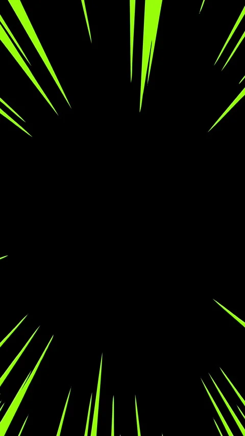 Green Anime Speed Lines Action Frame Overlay, vertical format Stock Footage 340147116