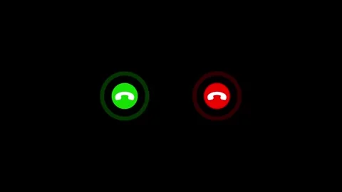 Green answer and red decline phone call icons glowing on black background s.. Stock Footage 329145215