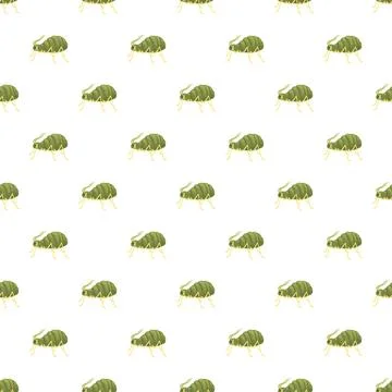 Green aphid bug seamless pattern background illustration Stock Illustration