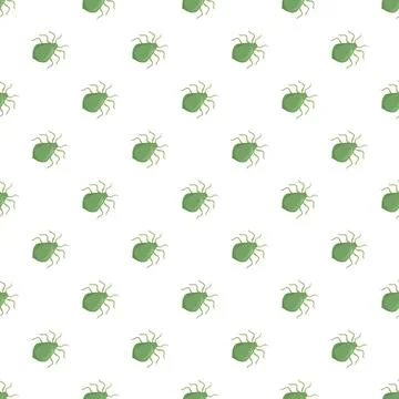 Green aphid insects creating seamless cartoon pattern background Stock Illustration