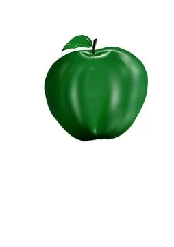 Green apple 2 fruit icon Ilustração Stock