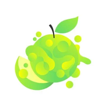 Green apple in abstract style Stock-Illustration