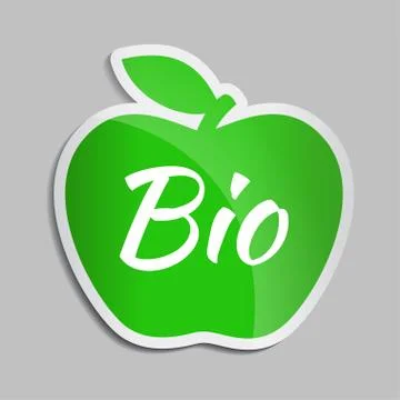 Green apple BIO logo. first Stock Illustration