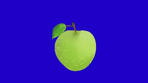 Green apple on blue screen 動画素材 329331847