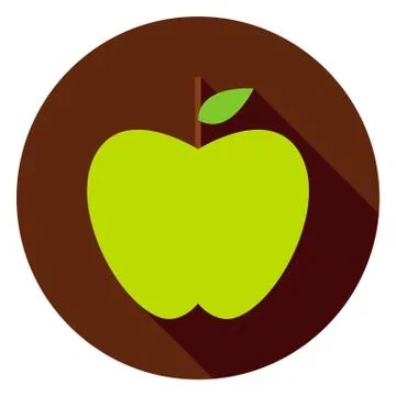 Green Apple Circle Icon Stock Illustration