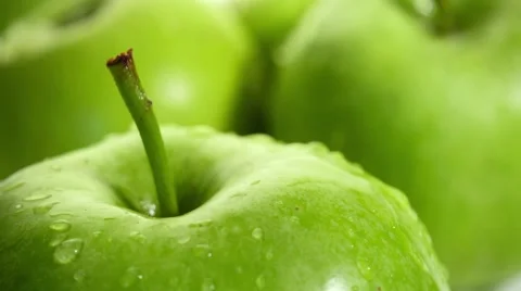 Green apple close-up Stock Footage 66861329