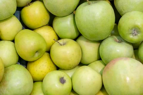 Green apple close-up macro, background Stock Photos