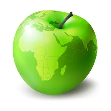 Green apple decorative Stock Illustration