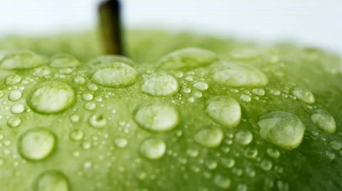 Green apple with dew 2 Stock Footage 640625