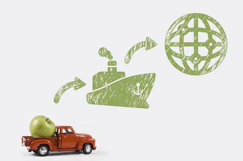 Green apple to export Foto stock