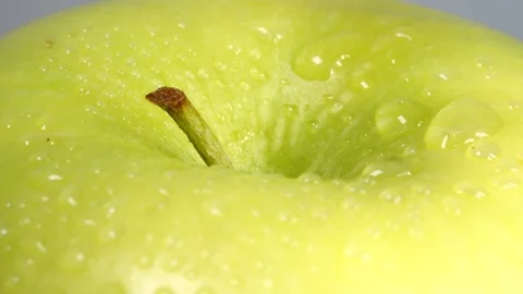 Green Apple In Extreme Close Up Video stock 97291389
