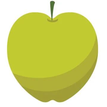 Green apple flat illustration on white Stock Illustration