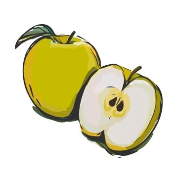 Green apple fruit Stock Illustration