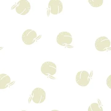 Green apple fruit leaf glyph seamless pattern イラスト素材