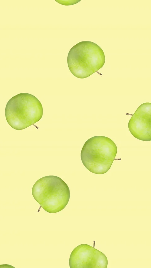 Green apple fruit motion design animation Stock Footage 233010617