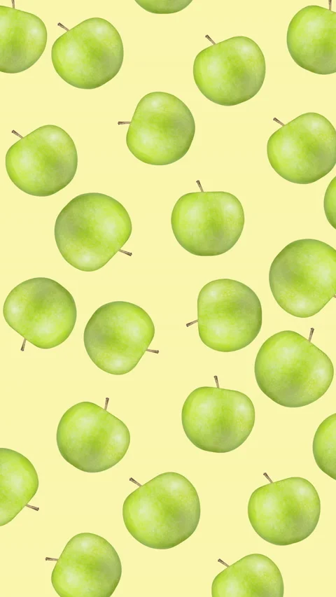Green apple fruit motion design animation Stock Footage 233011198