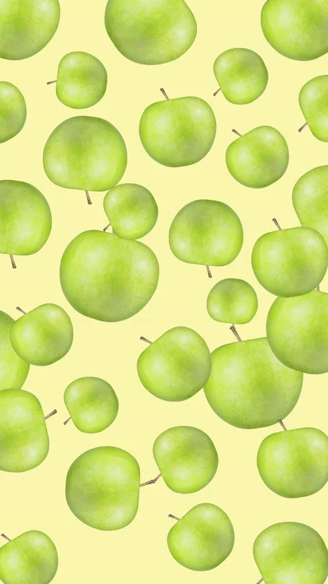 Green apple fruit motion design animation Stock Footage 233012235