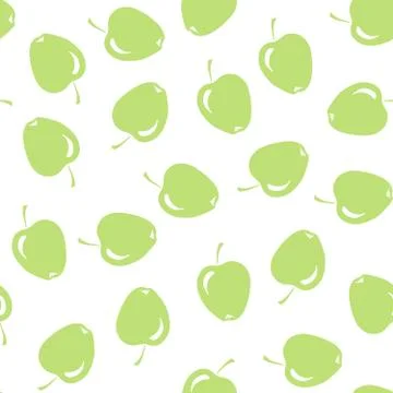 Green apple with glare pattern. Seamless Illustration. Design for fabric Stockillustratie