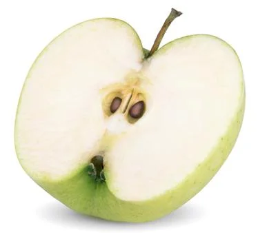 Green apple half Stock Photos