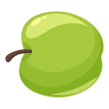 Green apple icon cartoon vector. Nature food core Stock Illustration