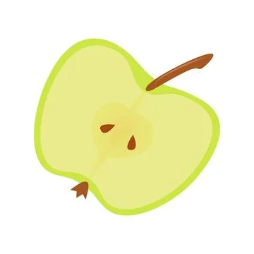 A green apple icon in vector 스톡 일러스트