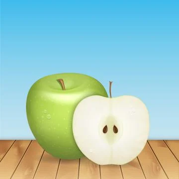 Green apple Stock Illustration