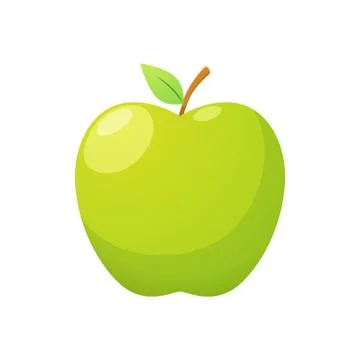 A green apple. Isolated Vector Illustration Stock Illustration