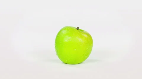 Green apple, isolated on white background, close up rotation. 스톡 동영상 63394694