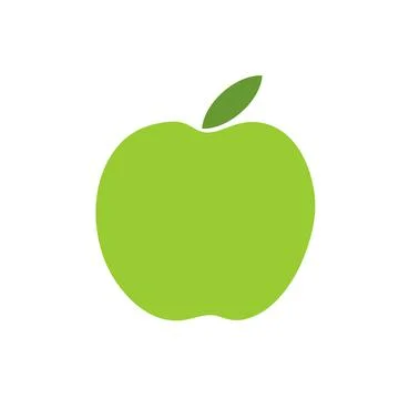 Green Apple isolated on white background. Stock Illustration