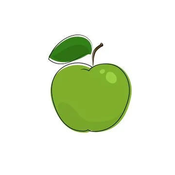 Green Apple Isolated on White 스톡 일러스트