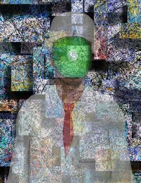 Green apple man Stock Illustration