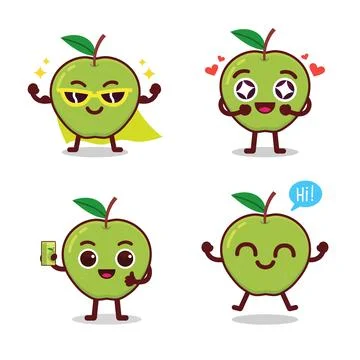 Green Apple Mascot Stock Illustration