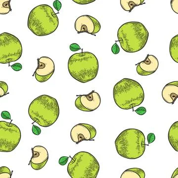 Green apple pattern Stock Illustration
