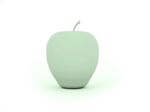 Green apple rendered isolated on white background Stock Illustration