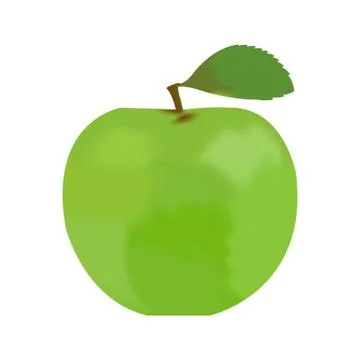 Green Apple Set. Realistic 3d apples. Detailed 3d Illustration Isolated On Wh Stock Illustration