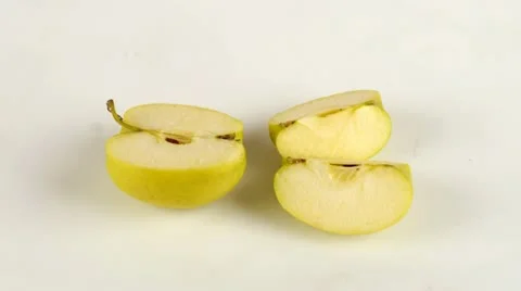 Green Apple Sliced Video stock 11897138