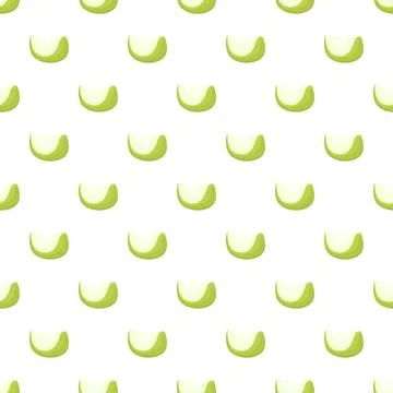 Green apple slices creating seamless food pattern background Illustrazione stock
