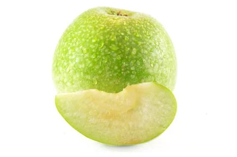 Green apple on a white background Foto stock