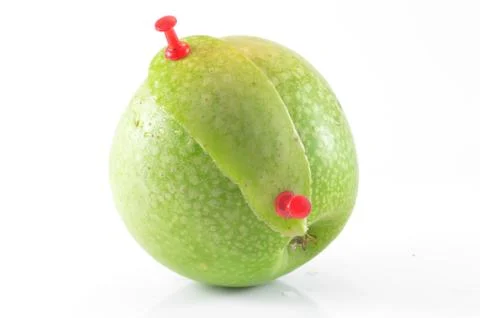 Green apple on a white background Stock Photos