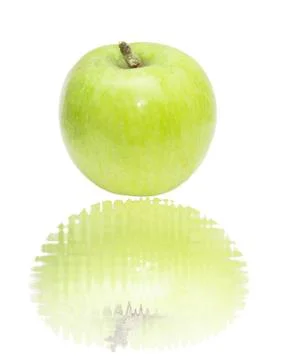 Green apple on a white background Stock Photos