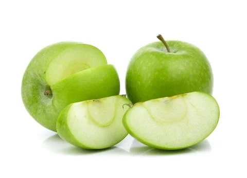 Green apple on white background Stock Photos