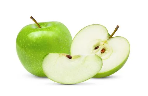 Green apple on a white background Stock Photos