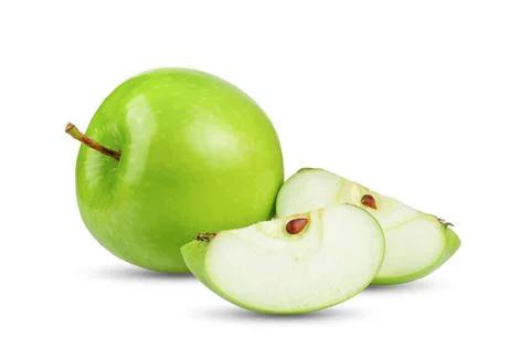 Green Apple on White Background Stock Photos