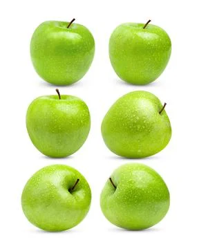 Green apple on a white background Stock Photos