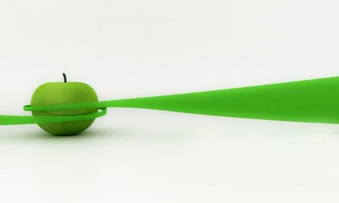 Green Apple With White Backround Stock Illustration
