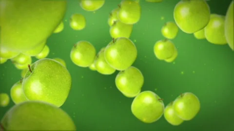 Green apples background Stock Footage