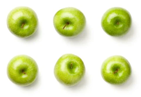 Green Apples Isolated on White Background Stock Photos