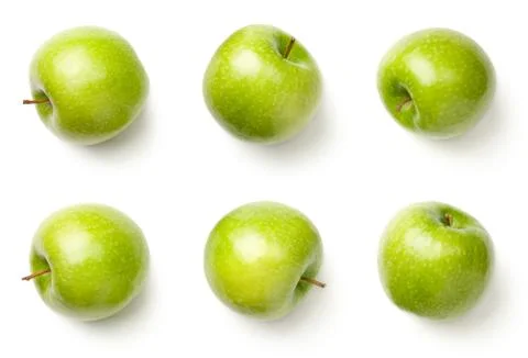 Green Apples Isolated on White Background Stock Photos
